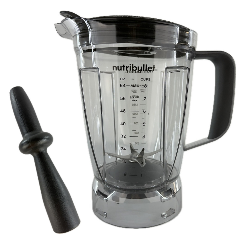 NutriBullet Blender 64 oz Clear Plastic Pitcher Blade Lid Tool Tamper New No Box
